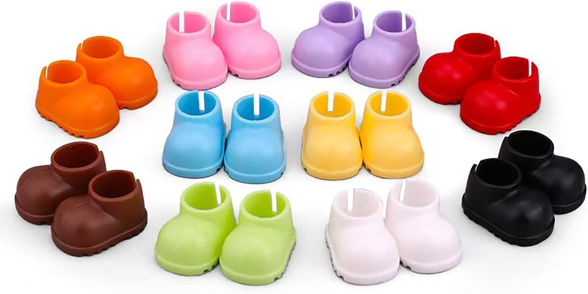 10 Pairs Doll Shoes for labubu 15/17 CM Doll,DIY Clothes Accessories Set Fashion Outfit - Multicolor (No Doll)