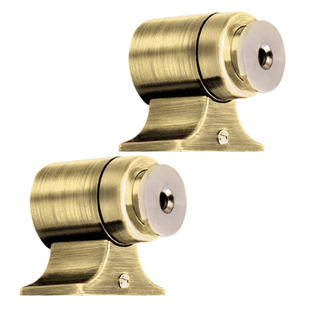 Nvsfzgiyg Gold Door Wedge Stoppe, Stops, Stoppers,Magnetic Metal Stop Catch, Compact Zinc Alloy Floor Mounted Invisible Stopper
