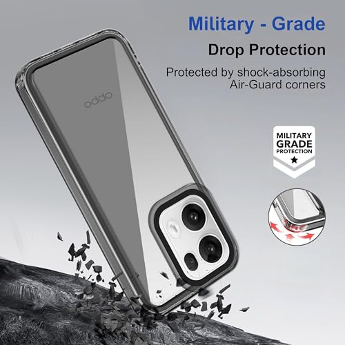 Image of Zapcase Back Case Cover for Oppo Reno 13 Pro 5G | Compatible for Oppo Reno 13 Pro Back Cover | Case Cover with Camera Protection | (TPU + PC | Translucent Black)