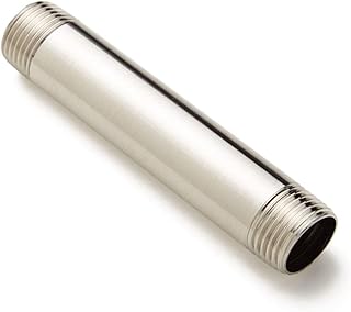 Naiture Brass 1/2" IPS X 3" Long Heavy Duty Threaded Pipe Fitting Nipple, Brushed Nickel Finish