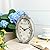 NIKKY HOME Vintage Table Clock, Silent Non-Ticking Battery Operated Desk Shelf Mantel Small Metal Clock for Living Room Decor - Retro Silver