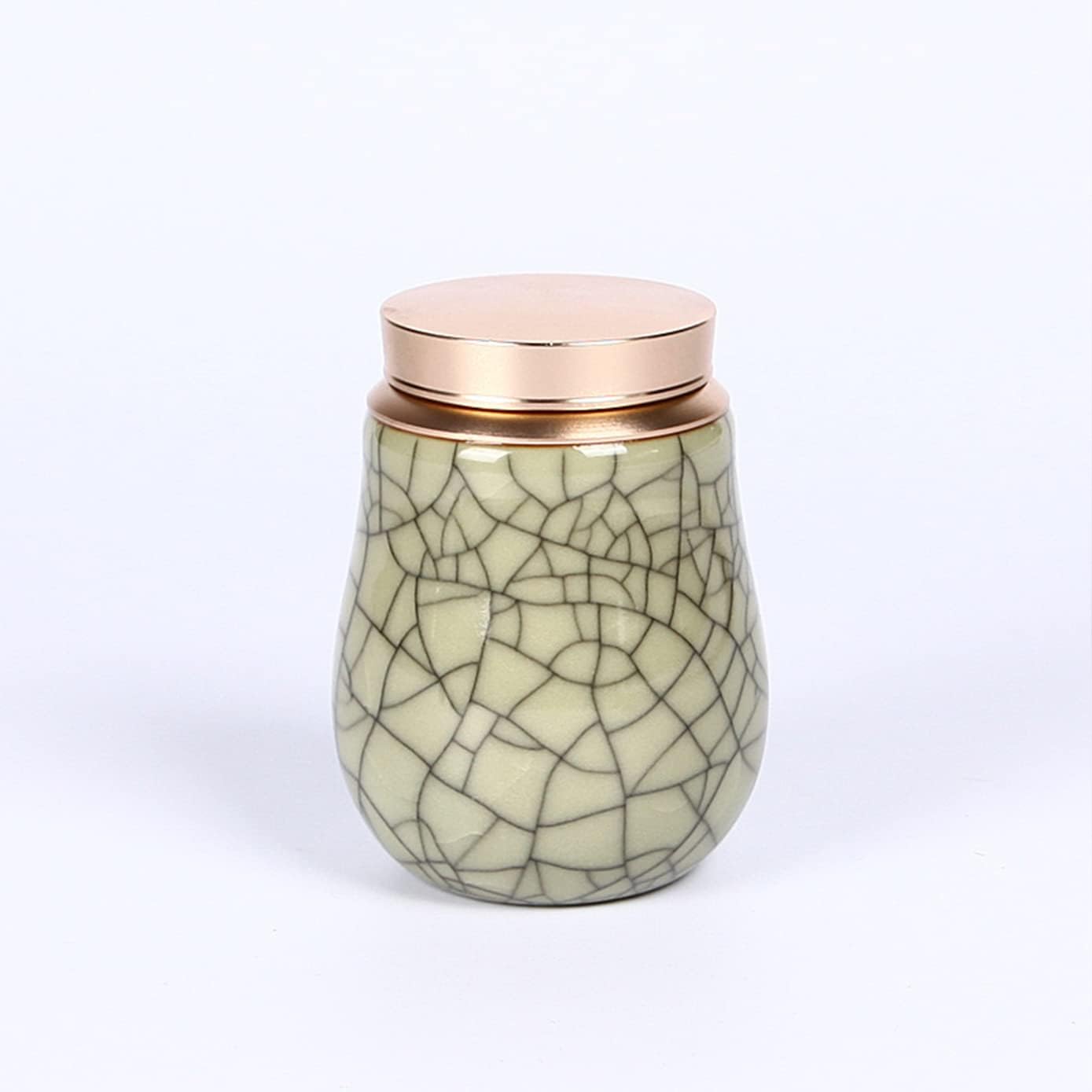 CHOVY Ceramic Blue Glaze Decorative Urn - Memorial Funeral Urn for Sharing Ashes (Cyan Blue)