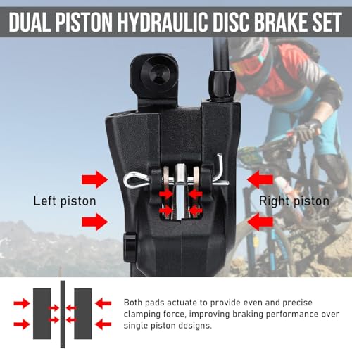 Image of Leosportz Hydraulic Break Set for Cycle - Bicycle Break Set for Front and Rear Wheel | Liver and Break Set with Disc Plates for Bike | MTB Bike Hydraulic Disc Brake Set (Hydraulic Break Set(Black))