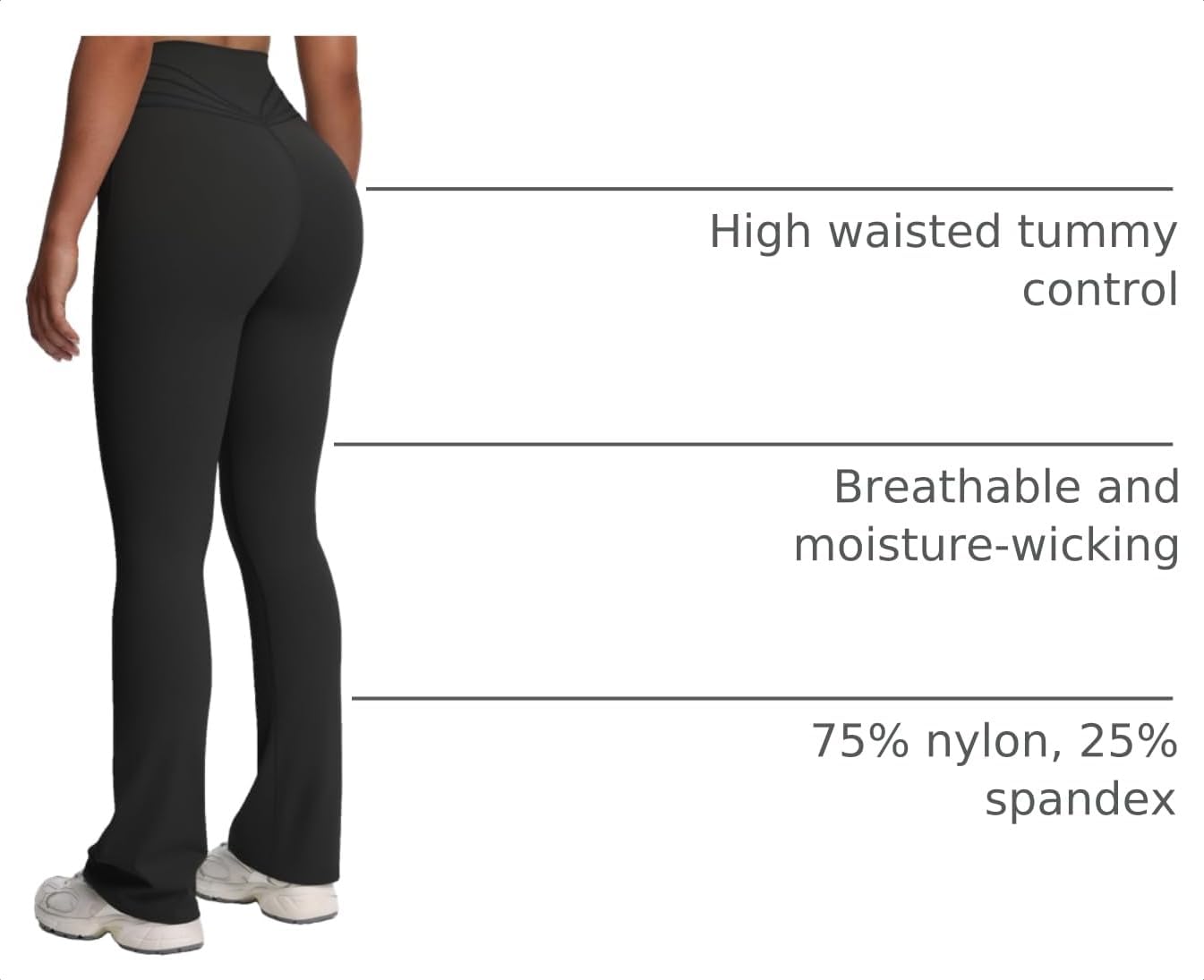 Aoxjox Women's Mini Trinity Flare Leggings 29"/31"/33" image 3