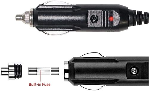 Encendedor de cigarrillos de coche de 12V-24V 4FT Enchufe macho a DC 0.217 in x 0.083 in Conector, cargador de coche Cable de alimentación