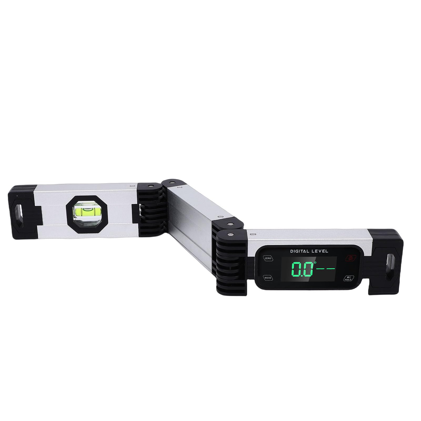 FILFEEL Digital Plegable de 45 Cm, 3 Secciones con Base Magnética, Buscador de ángulos y Transportador de Aleación de Aluminio para Carpintería, Decoración del Hogar, Instalación de Gabinetes