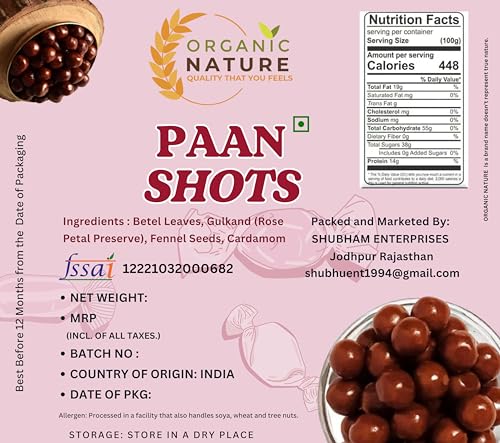 Image of ORGANIC NATURE Paan Shots Mukhwas 400 grams|Traditional Indian Mukhwas