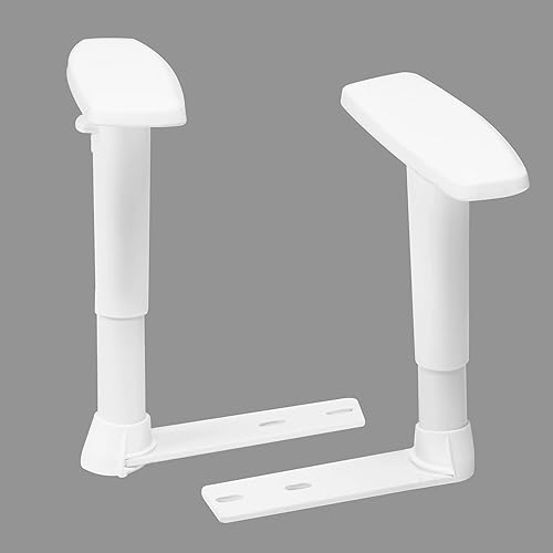 Miniatura 1 de Reposabrazos ajustables para sillas con almohadillas de brazo de repuesto vertical con almohadillas blancas 2 agujeros