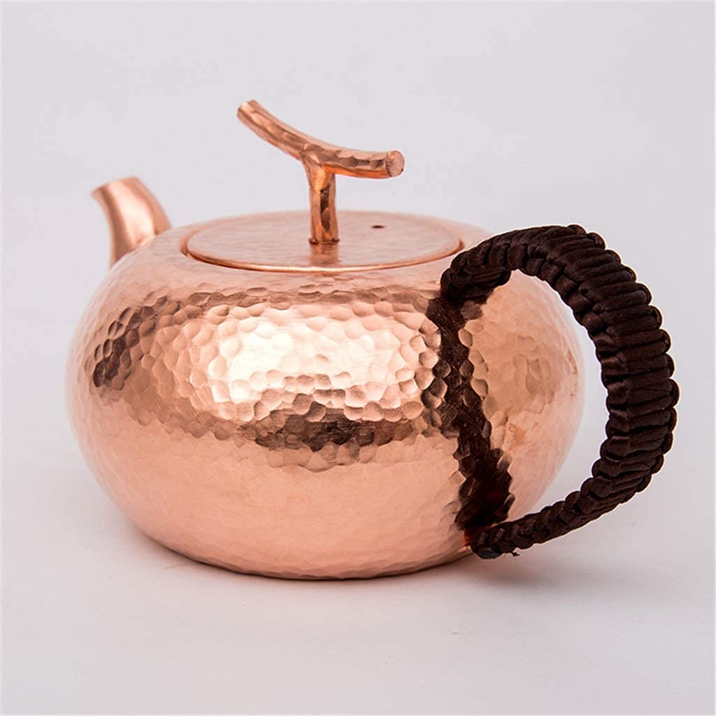 Tetera japonesa de tetsubin de hierro fundido, teteras hechas a mano, juegos de té de cobre puro, tetera de agua de cobre retro Tetsubin de hierro fundido sin recubrimiento, juego de té, accesorios pa