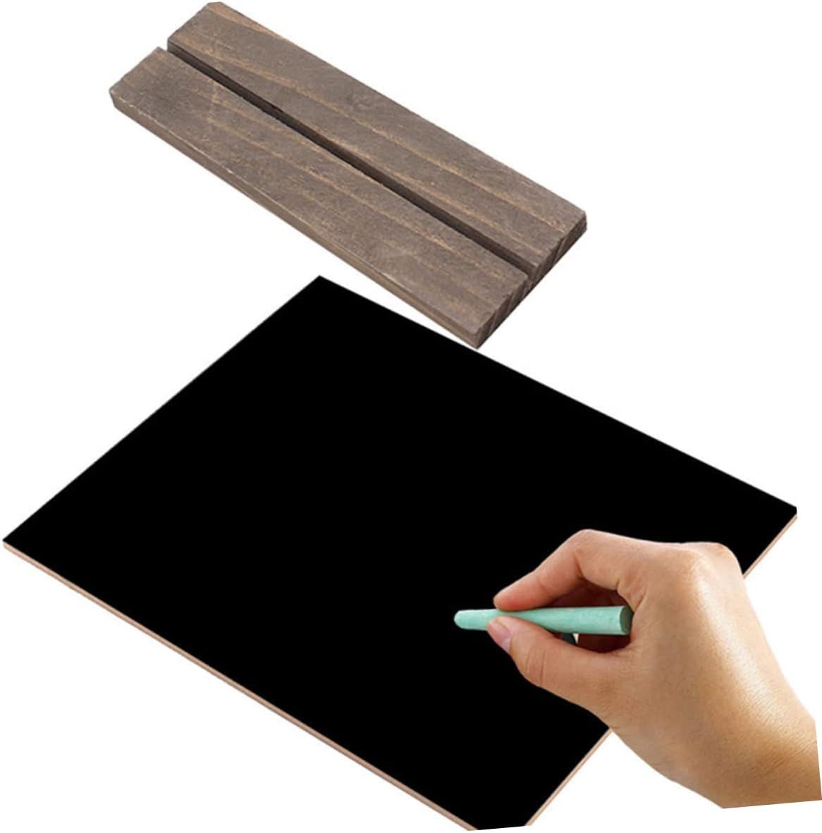 Small Wood Blackboard Erasable 4pcs Double-Sided with Wood Base, Xmas