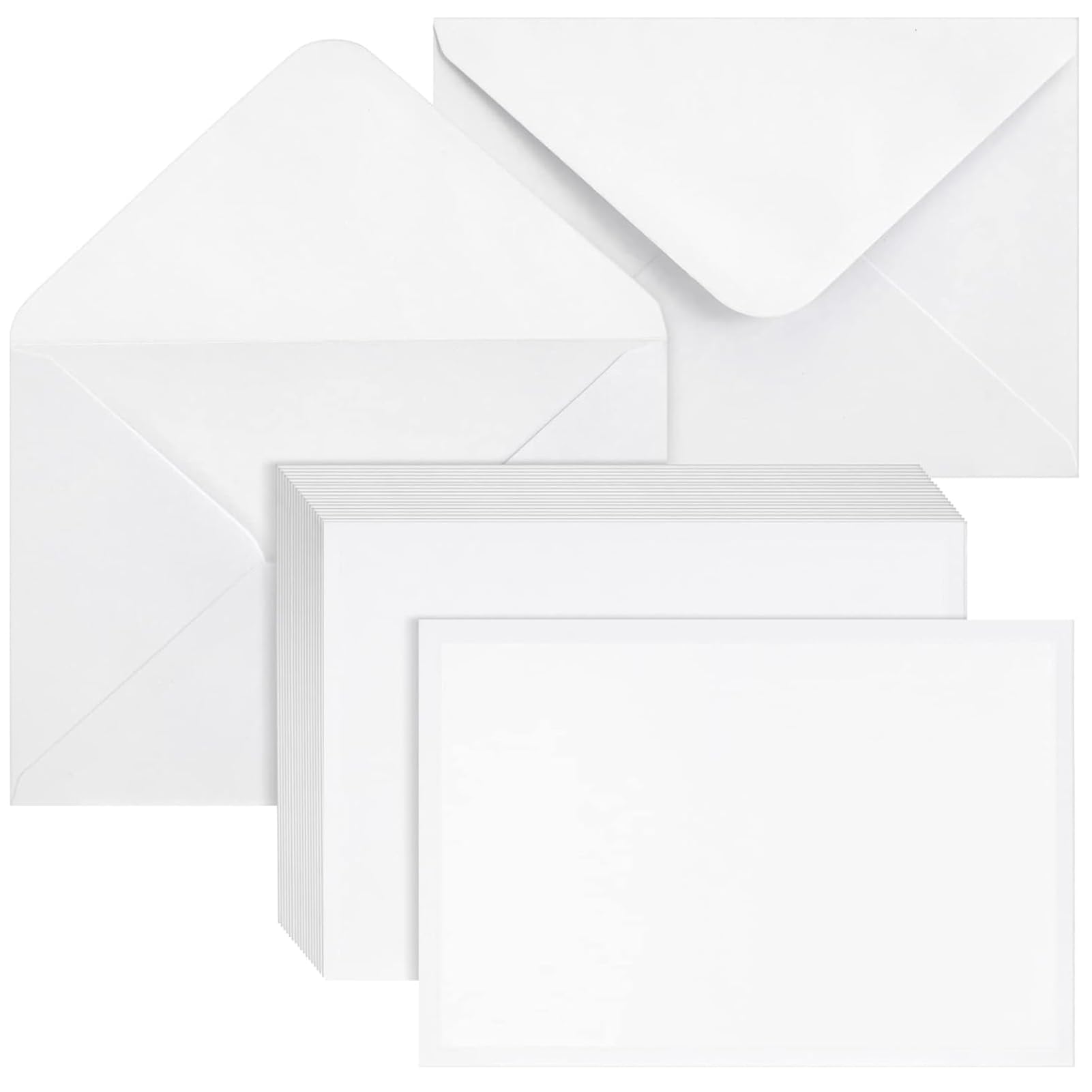 PALUDO 100 Piezas Sobres de Papel Kraft Vintage Blanco 13,5 x 18,5 cm - 130 g/m² Sobre Sin Ventana con Solapa Puntiaguda Cierre en Punta para Tarjetas de Felicitación Cumpleaños Boda Invitaciones