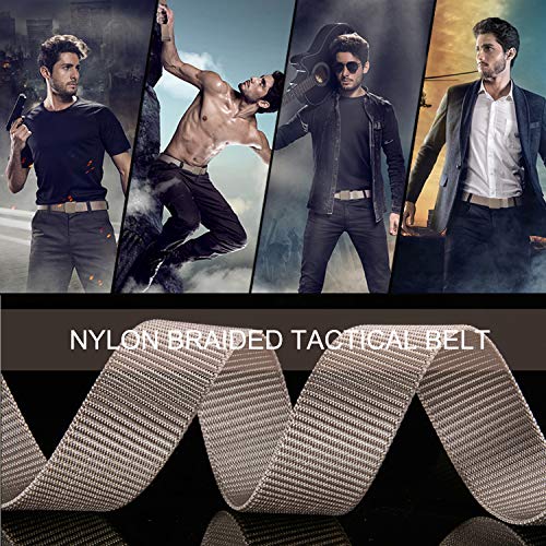 Coobbar 3-Pack Nylon Canvas Belt Plastic Buckle Belt Travel Adjustable Nylon Web Slide Belt (Dark) - Thumbnail 3