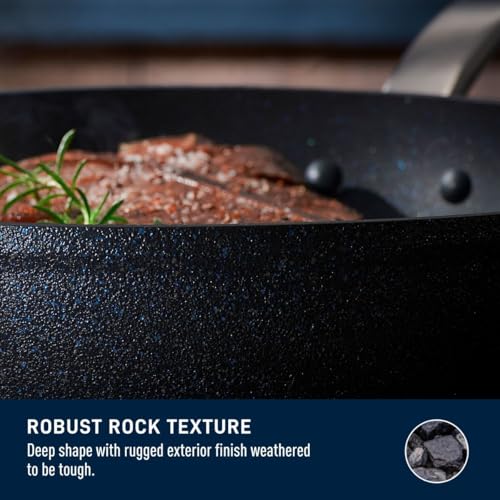 Image of T-FAL StoneShield 5Qt / 11.8 inch Jumbo Cooker, Non-Stick, Anti-Warp, Rock Texture, Dishwasher & Oven Safe, Easy to Clean