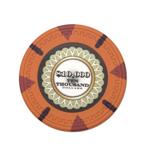 Claysmith Gaming The Mint Poker Chip Heavyweight 13.5-Gram Clay Composite â€“ Pack of 50 ($10000 Orange)