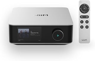 WiiM Amp Ultra 100W Streaming Amplifier with Voice Remote, ESS ES9039Q2M DAC, RoomFit EQ, Touchscreen & HDMI ARC - Silver