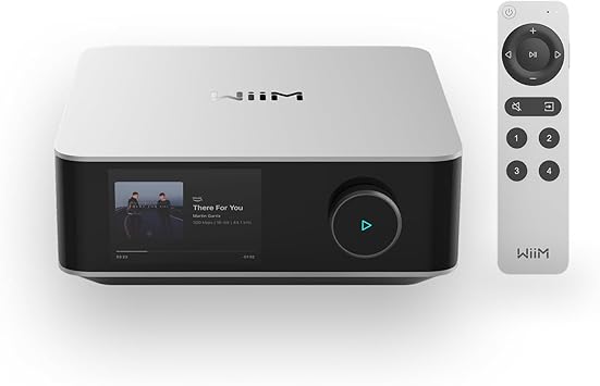 WiiM Amp Ultra with Voice Remote 2 | 100W Streaming Amplifier with Premium ESS ES9039Q2M DAC & Dual TI TPA3255 Amps | Built-in RoomFit EQ & Touchscreen | HDMI ARC, Optical, RCA Inputs | Silver