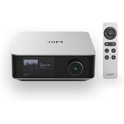 WiiM Amp Ultra with Voice Remote 2 | 100W Streaming Amplifier with Premium ESS ES9039Q2M DAC & Dual TI TPA3255 Amps | Built-in RoomFit EQ & Touchscreen | HDMI ARC, Optical, RCA Inputs | Silver