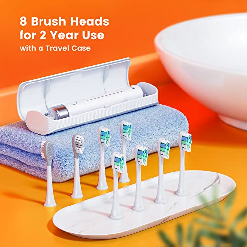 Bitvae Ultrasonic Whitening Toothbrush, Rechargeable Electric Toothbrush, S2 Sonic Toothbrush With 8 Brush Heads & Travel Case, 5 Modes, 4 Hr Charger Last 100 Days Power Toothbrush #TOP6