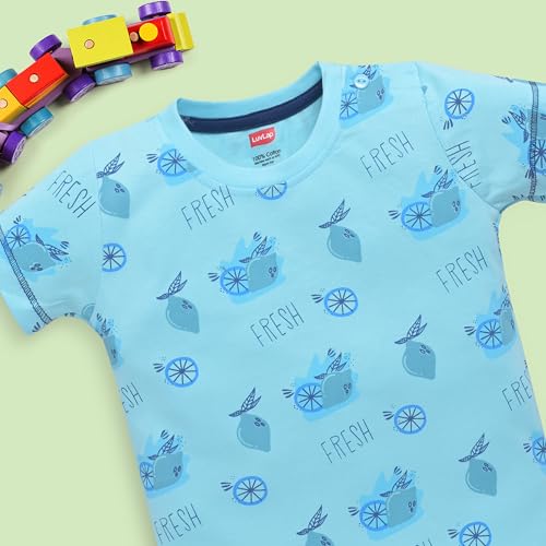 Image of LuvLap Baby Boys Regular Fit 100% Cotton Half Sleeves Boys T-Shirts and & Shorts Set Pack of 3