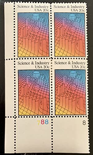 Postage Stamp - 1983 Science & Industry Issue - MNH Plate Block of 20c - Scott #2031
