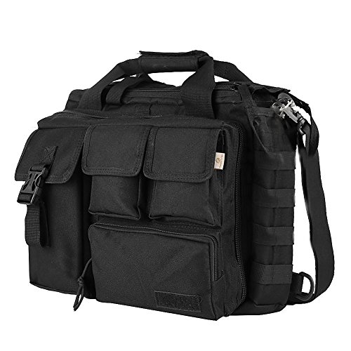 Doumneou Pro-Multifunzione Militare Tattico Esterna Nylon Borsa a Tracolla Borsa Messenger Borsa a Mano Porta Documenti Abbastanza Per 14" Laptop / / / Nero, Nero