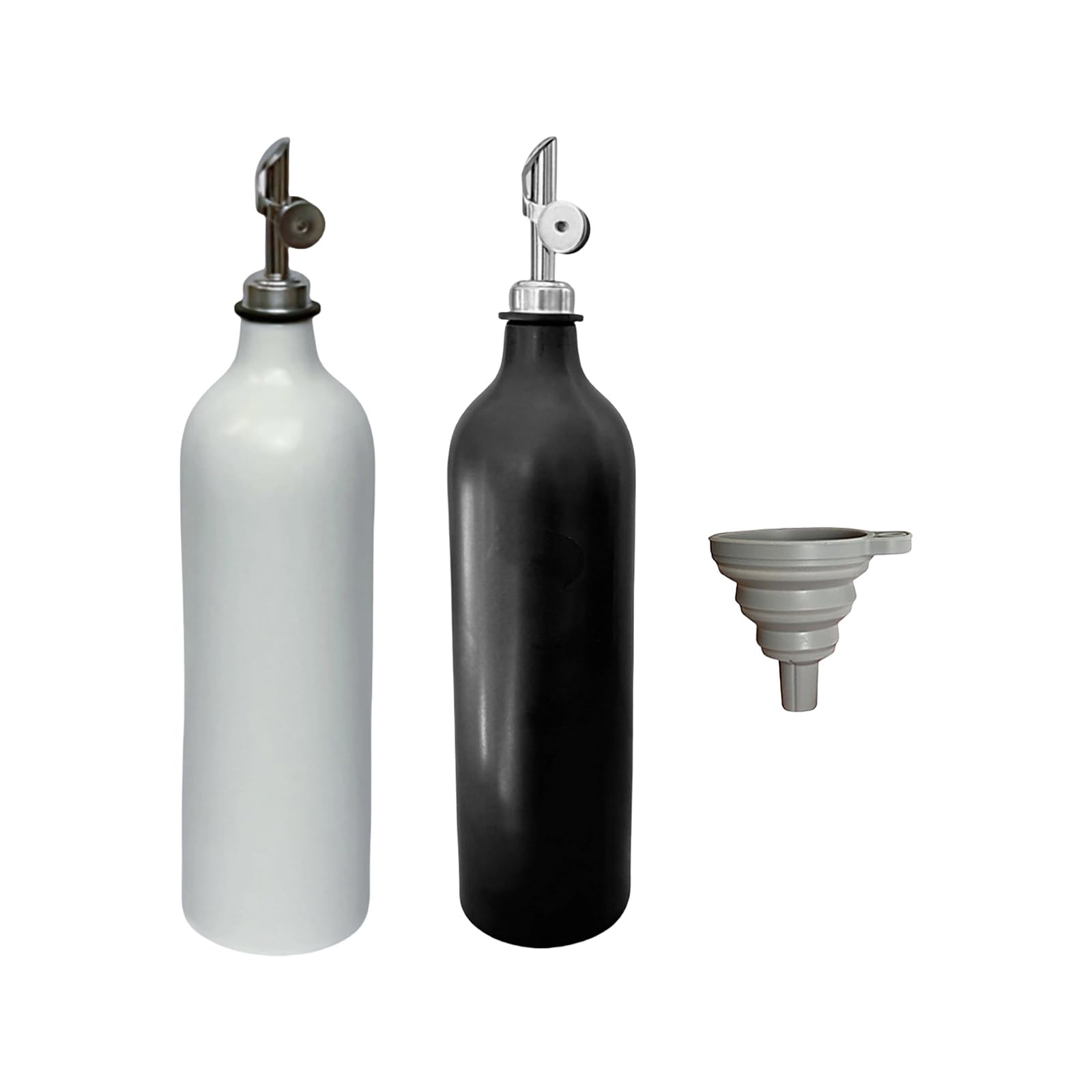 Elnwnnkc Ceramic Oil Dispenser with Smooth Stainless Steel Spout Oil Container Perfect for Cooking and Gifting Ceramic Dispenser