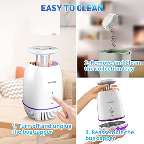 Molemo Bug Zapper Indoor, Portable Mosquito Bug Zapper Flying Insect Trap Energy Saving 3W For Gnats, Flies, Moths Insect Catcher & Killer For Home Patio Outdoor Electric Bug Zapper #TOP3