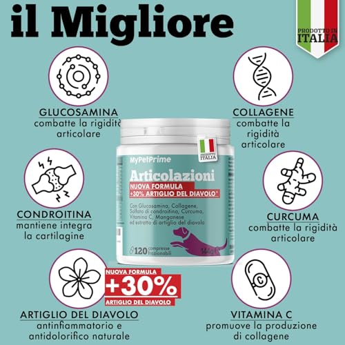MyPetPrime chondroprotector voor honden | collageen voor honden | 120 tabletten | ontstekingsremmende honden | hoge concentratie duivelsklauw +30% | glucosamine en chondroïtine natuurlijk collageen - Afbeelding 5