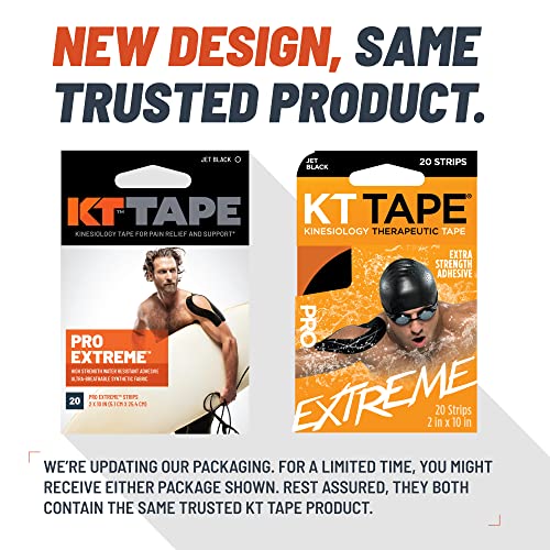 Image of KT Tape Pro Extreme Therapeutic Elastic Kinesiology Sports Tape, 20 Pre Cut 10 inch Strips, 100% Synthetic Water Resistant Breathable, Pro & Olympic Choice, Tempo Taupe