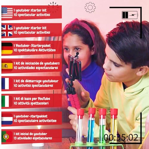 Science4you - Hazte Youtuber, Kit Cientifico para Niños +8 Años - Crea tu Canal y Haz 13 Experimentos con el Laboratorio de Quimica: Volcán y Ciencia Explosiva, Juegos y Educativos para Niños +8 Años - imagen 3
