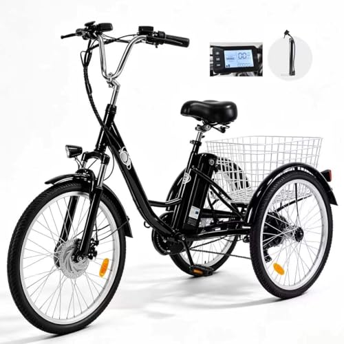 M300 bicicleta eléctrica para adultos, triciclo de carga, batería extraíble 36 V 15 Ah, bicicleta de péndulo, triciclo de camping, triciclo para personas mayores, neumáticos antideslizantes gruesos, 3