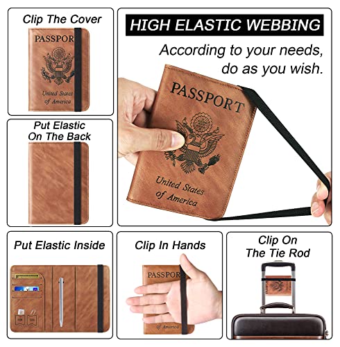 Image of Passport Holder for Travel Essentials, Passport Cover, Rfid Blocking Wallet | Travel Wallet, Leather, Passport Case, Travel Accessories, Vacation Luggage Must Haves, for Men Women