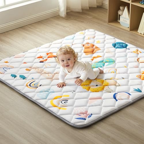 Image of Baby Play Mat 71x59inch, Non-Slip Baby Mat for Floor, Soft Thicker, Portable Playmat, Crawling Mat for Babies, Toddlers & Infants to Play and Learn