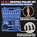 SEEKSELF 36-in-1 Bearing Puller Set, Inner Bearing Puller Separator Kit, Blind Hole Bearing Removal Tool Bearing Disassembly Gear Puller, Blue