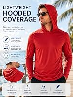 Mens Long Sleeve Fishing Sun Shirts Rash Guard Shirts Sun Protection Hoodie Athletic Running Hiking Shirt Hooded UPF 50 Long Sleeve Shirt — image 3