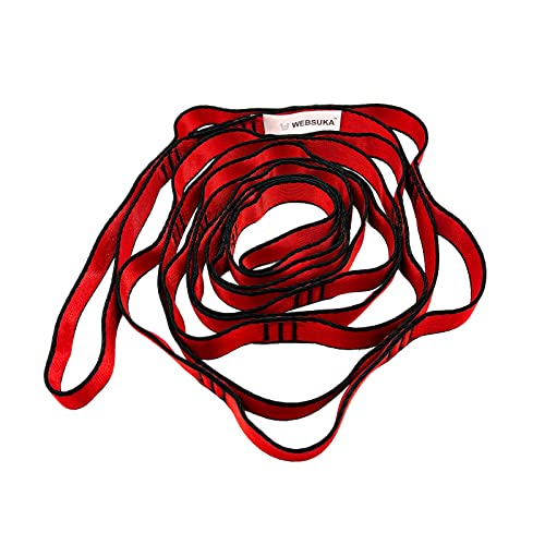 WEBSUKA 40 Inches Aerial Yoga Hammock Daisy Chains Strap Strong 22kN Adjustable with 10 Loops No Stretch Climbing Strap Nylon Chain Sling for Aerial Yoga Swing Hammock Suspension Exercise
