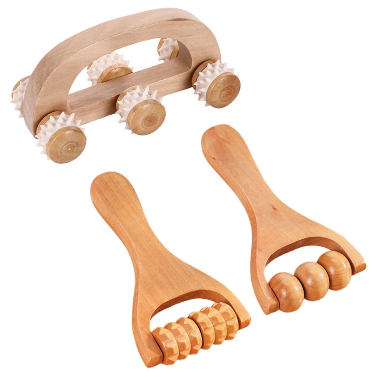 5 Series Kits De Masajeador Para Articulaciones Rodillo De Masaje Manual Para Cuello Músculos Adultos Masajeadores De Espalda Portátiles Rodillos Bob Wood 3 piezas x 5