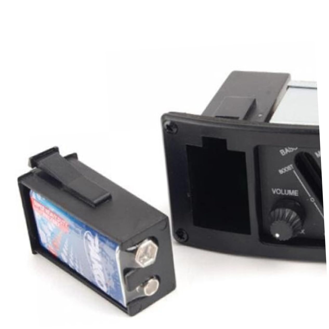 OFFSCH Eq Band Acoustic Guitar Piezo Pickup Preamp Amplifier with Volume Control Easy Assembly Durable Black Design for Your Acoustic Guitar Sound