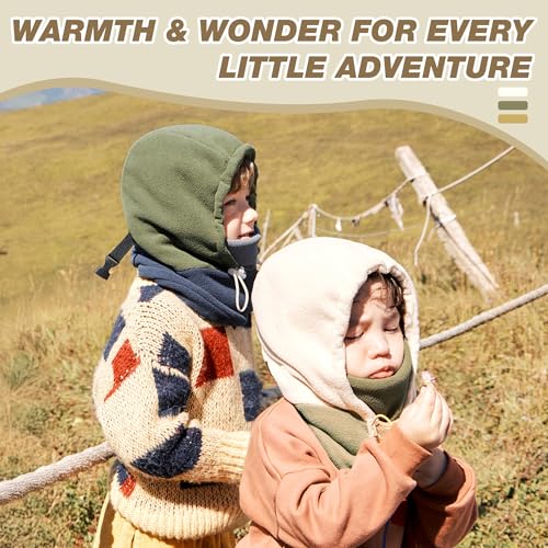 Baby Winter Hat for Toddler Boys Girls, Warm Thickened Toddler Beanie Mittens Set2