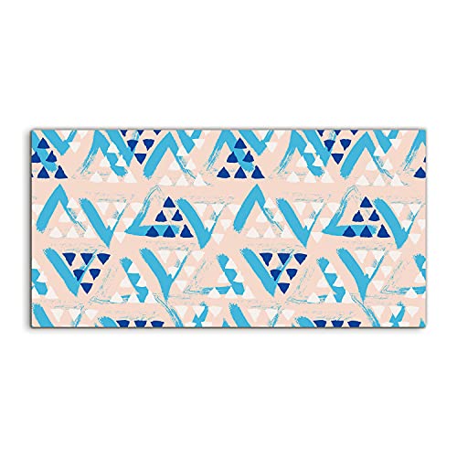 Photo art trempé haut de gamme 140x70cm design Triangles Abstraction