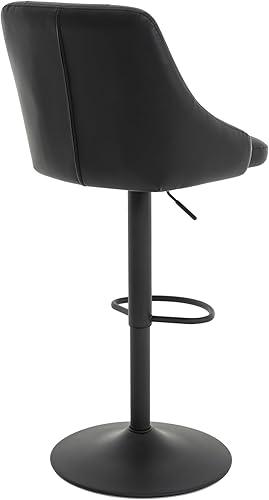 Miniatura 8 de Brage Living Taburete de bar giratorio con respaldo, taburete de bar ajustable de piel sintética, silla de bar tapizada con altura de mostrador para