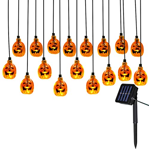 Yasolote Guirnalda de Luces Halloween, Halloween Cadena de Luces de Exterior, Decorativa LED Luces de Fantasma Colores para Halloween, Navidad (Amarillo, 1 paquete)