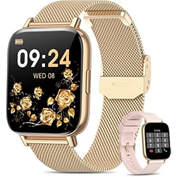 Relogio Smartwatch Feminino(Fazer/Atender Chamada) Fitness Smart Watch Bluetooth para iPhone Android Phone Run Sport Impermeáveis Monitor de Frequência Cardíaca