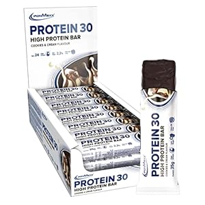 IronMaxx Protein 30 Eiweißriegel – Cookies and Cream, 24 x 35g | palmölfreier Proteinriegel mit Vitaminen | für zuckerreduzierte und Low-Carb-Ernährung geeignet