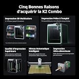 Creality K2 Combo (A) Imprimante 3D, Multicolore avec CFS, Haute Vitesse Jusqu'à 600 mm/s, Caméra IA pour la Détection des Erreurs d'impression, Nivellement Automatique Intelligent, 260 x 260 x 260 mm - 4