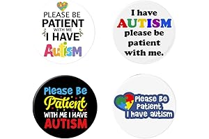 4-Pack Autism Awareness Buttons - Please be Patient I have Autism