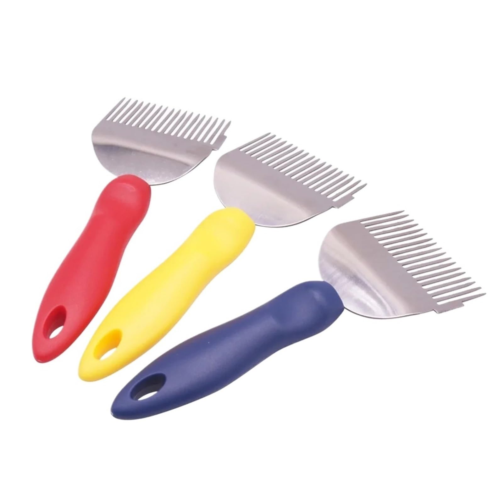 Lot de 10 fourchettes à désoperculer avec manche en plastique, fourchette miel multi-coupe, coupe-aiguille, capsuleuse, outils d'apiculture, acier inoxydable Aide-apiculteur(Rot)