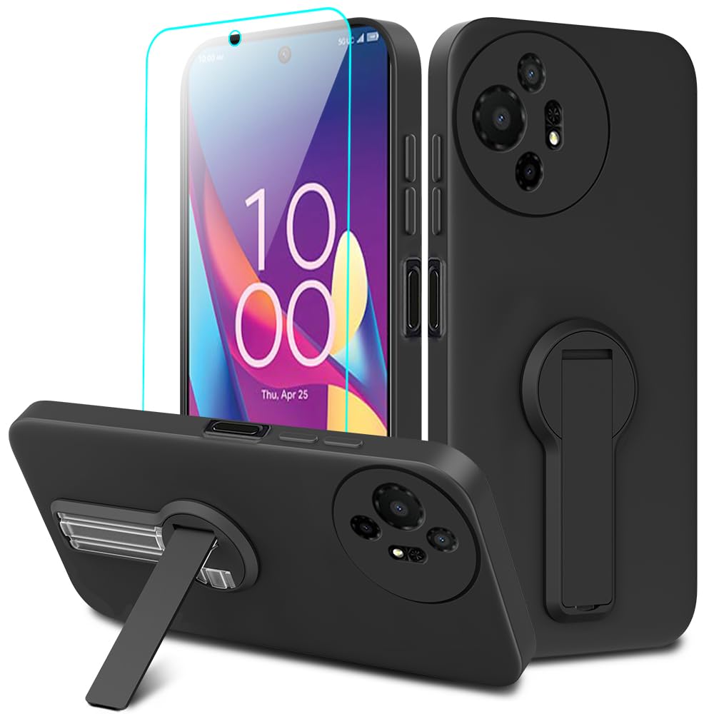 for TCL 60 XE NxtPaper 5G / TCL 50 XL Phone Case with Screen Protector, 360° Rotatable Folding hidden Kickstand/Stand Silicone TPU Protective Cover