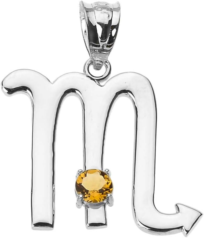 Elegant Sterling Silver 12 Personalized Zodiac Birthstone Cubic Zirconia Charm Pendant