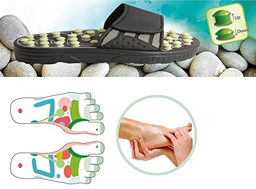 Image of Concepta Acupressure Slippers | Spring Magnetic Therapy Massage Slippers | Pressure Point Rubber Acupressure Blood Circulation Slipper for Men & Women | Black